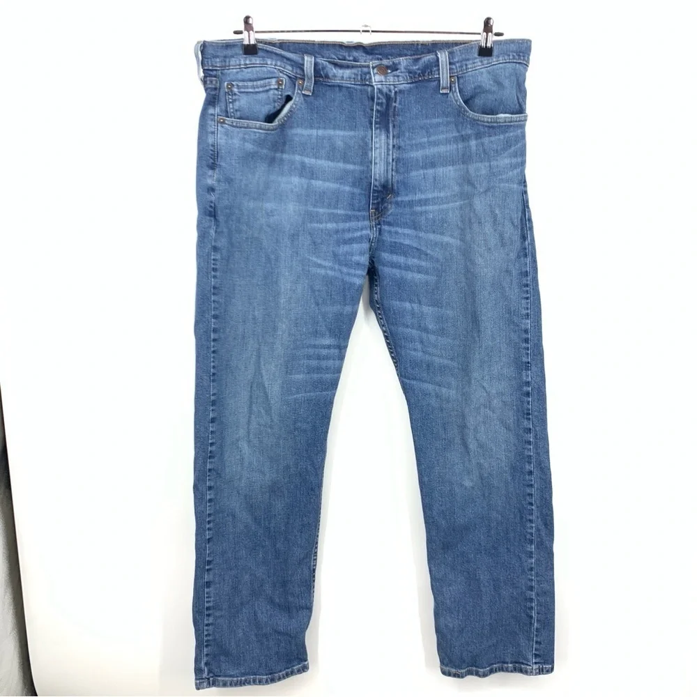 Levis Men 40 x‎ 30 Jeans 505 Regular Fit Straight Leg Light Wash Pants Stretch